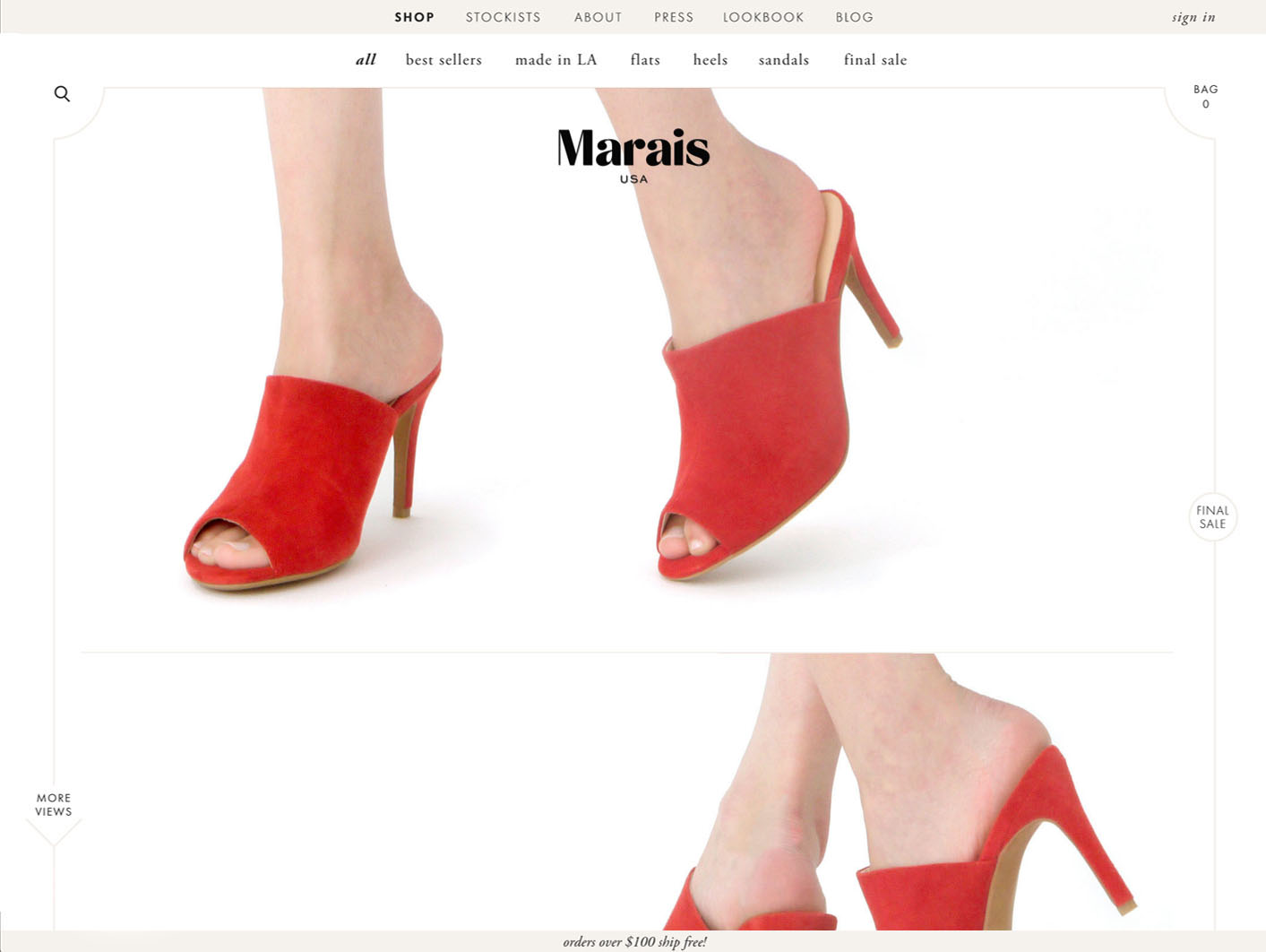 Marais website designed by Scissor.
