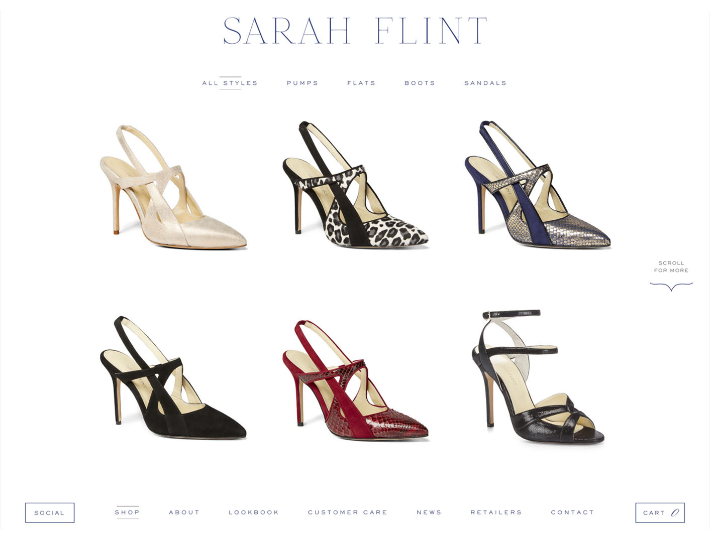 Sarah Flint website designed by Scissor.