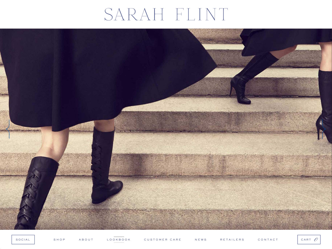 Sarah Flint website designed by Scissor.