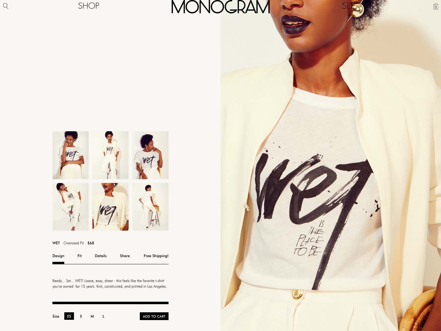 Monogram ecommerce design by Scissor.